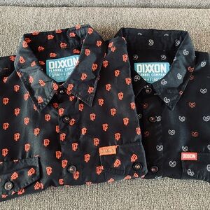Two Black DIXXON Short Sleeve Party Shirts Mens XL